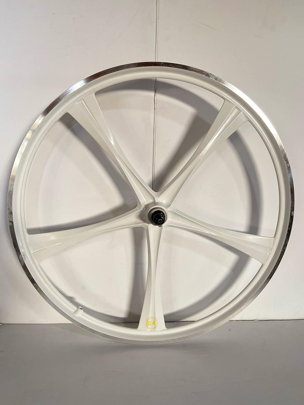 R4 Custom 26″ BMX 5 Spoke (Front) Alloy Mag Wheel Gloss White