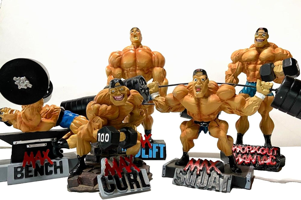 Xtreme Workout Figurine Bodybuilding Weightlifting Collectible Statues, 5 Piece Set