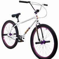 Bicicleta BMX completa R4 Pro de 26", clavijas incluidas, Oil Slick con ruedas moradas