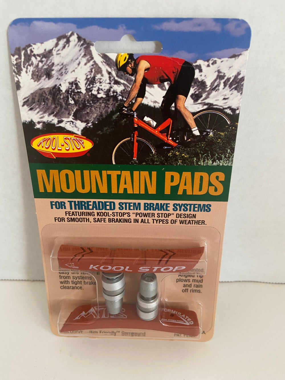 Kool Stop Bicycle Mountain Bike Threaded brake pads for V brake Salmon PAIR